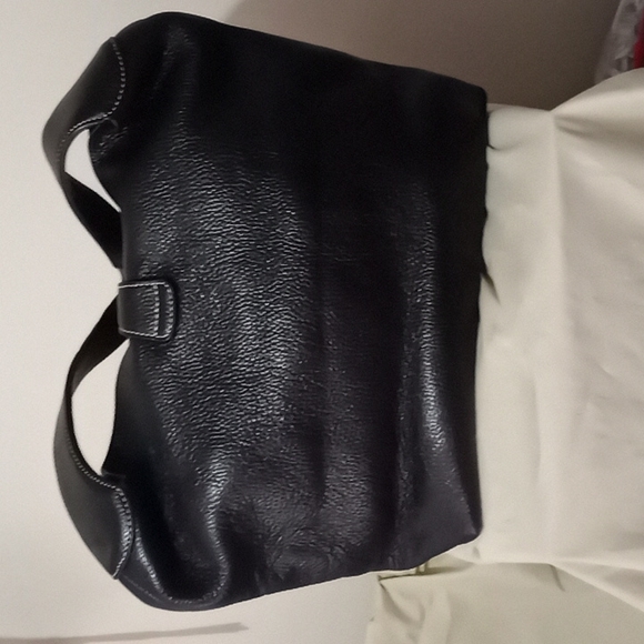 Dooney & Bourke Black Pebble Leather Logo Lock Handbag. - Picture 2 of 16